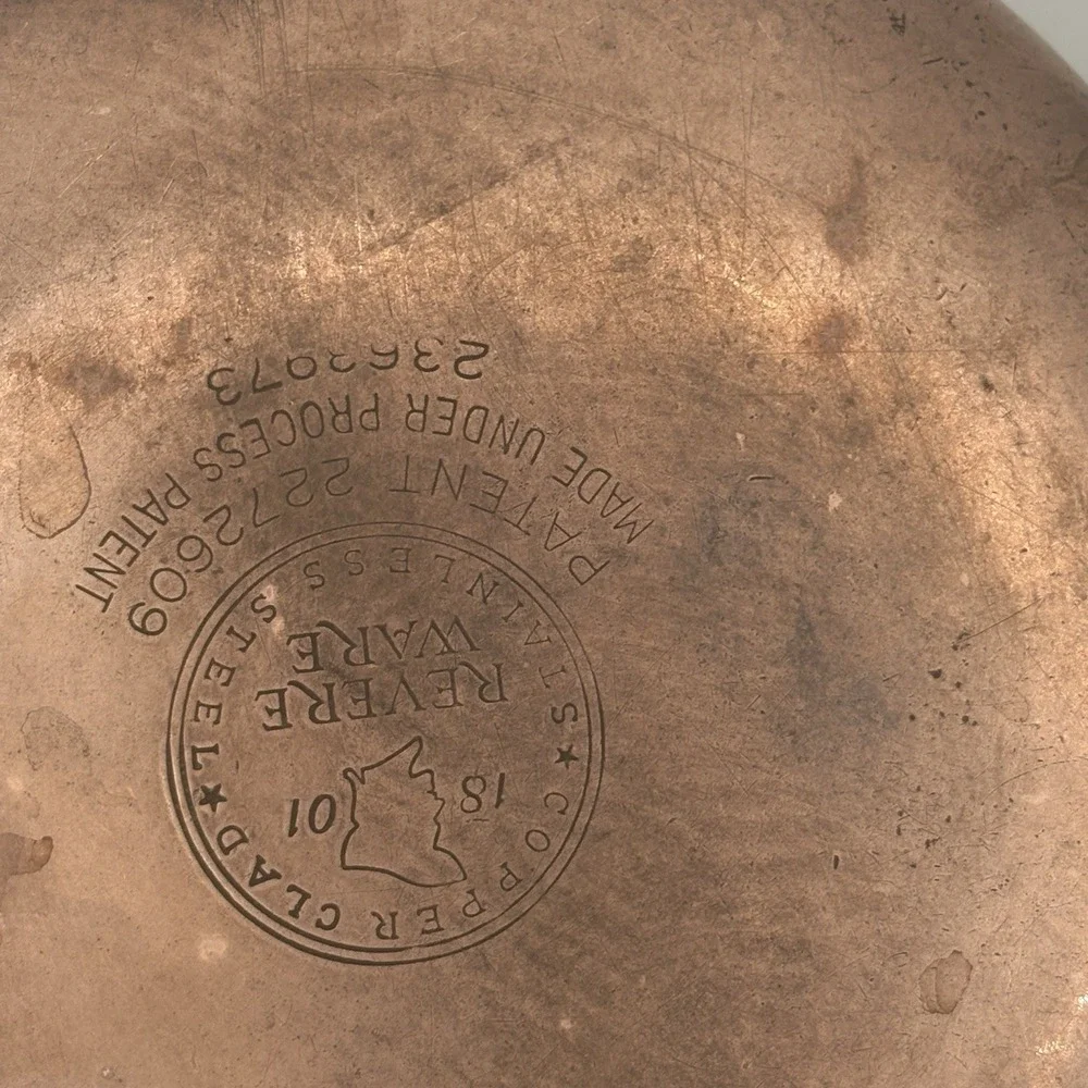 Revere Ware Pre 1968 Copper Bottom 1 Qt, 1.5 Qt, 2 Qt Set of Saucepans W/Lids